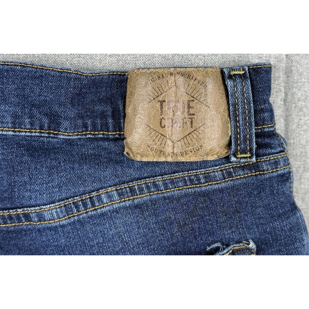 True Craft Athletico Jeans Mens 30x30 Dark Wash Straight Stretch Denim - Picture 5 of 9